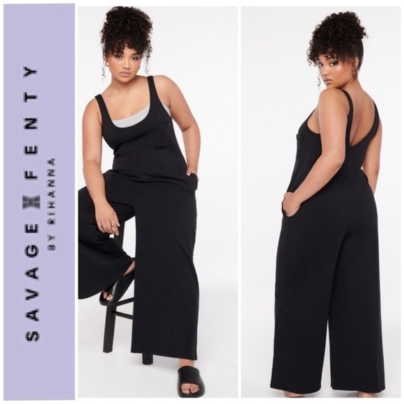 Savage Fenty by Rihanna Xssential Relaxed Wide Leg Jumpsuit - Picture 1 of 15